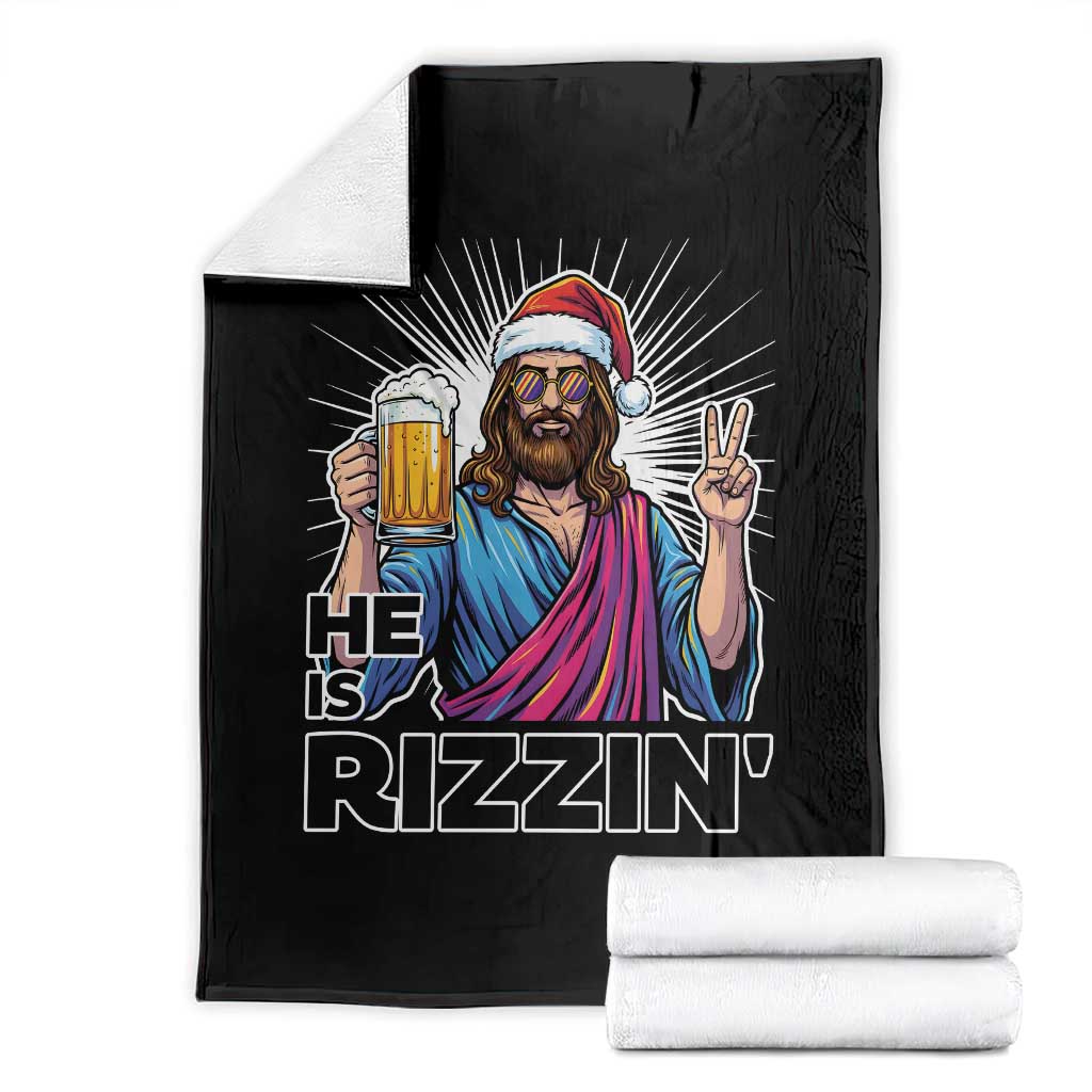 Jesus Christmas Throw Blanket Funny Drinking Beer Xmas Holiday TS14 Black Print Your Wear