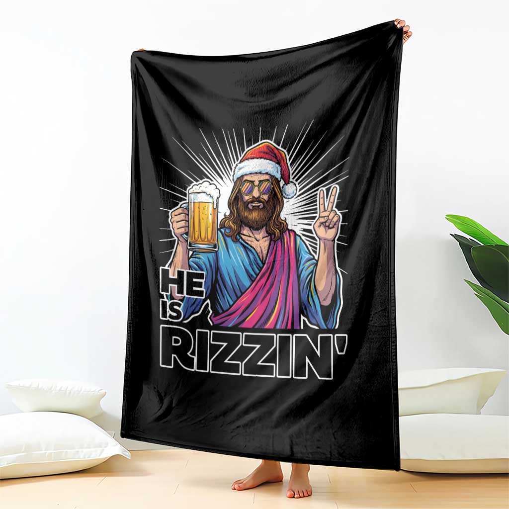 Jesus Christmas Throw Blanket Funny Drinking Beer Xmas Holiday TS14 Print Your Wear