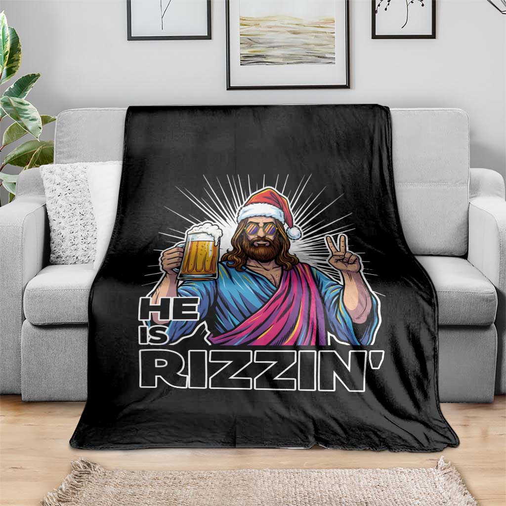 Jesus Christmas Throw Blanket Funny Drinking Beer Xmas Holiday TS14 Print Your Wear