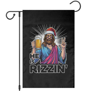 Jesus Christmas Garden Flag Funny Drinking Beer Xmas Holiday TS14 Black Print Your Wear