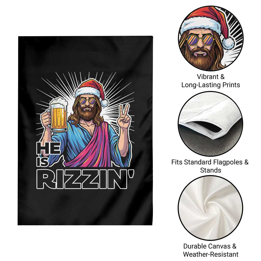 Jesus Christmas Garden Flag Funny Drinking Beer Xmas Holiday TS14 Print Your Wear