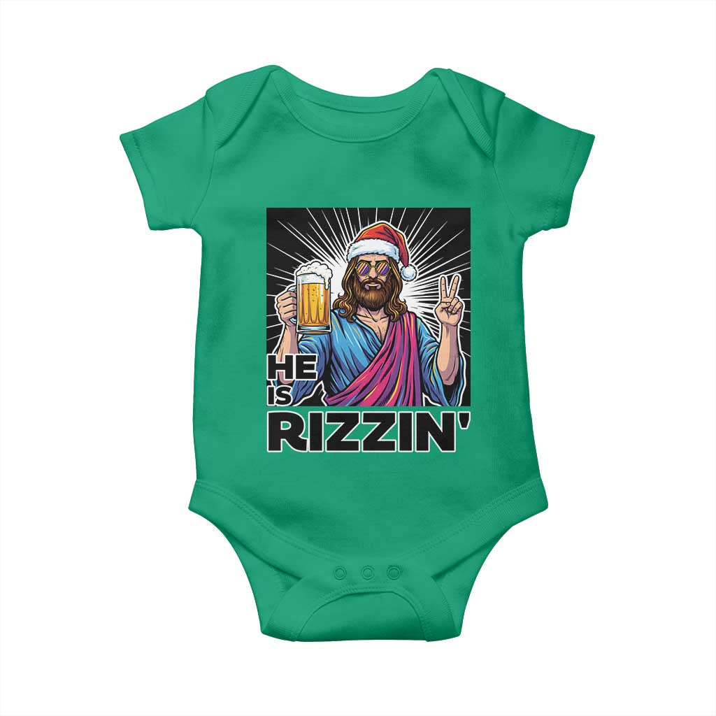 Jesus Christmas Baby Onesie Funny Drinking Beer Xmas Holiday TS14 Irish Green Print Your Wear