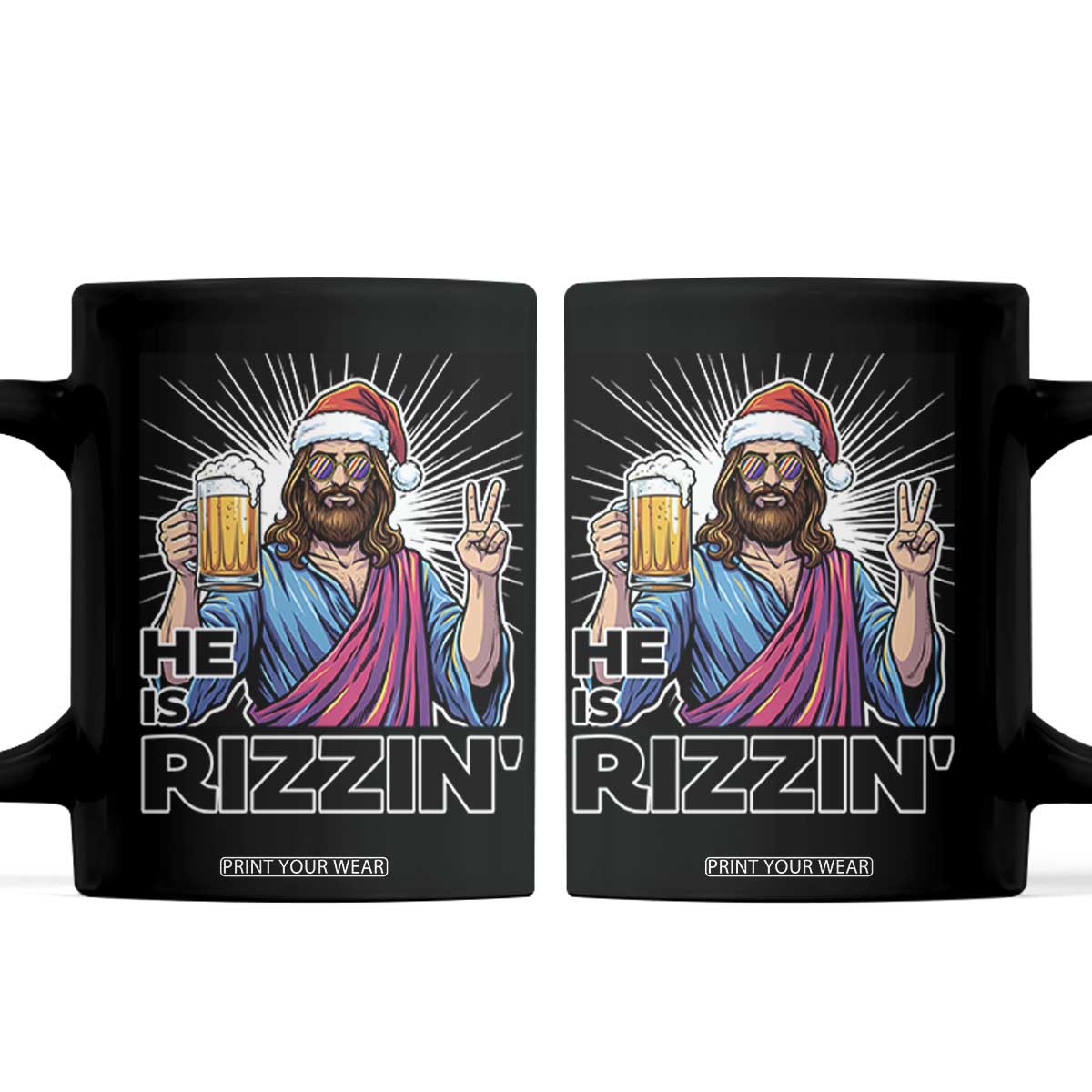 Jesus Christmas Coffee Mug Funny Drinking Beer Xmas Holiday TS14 Black Print Your Wear