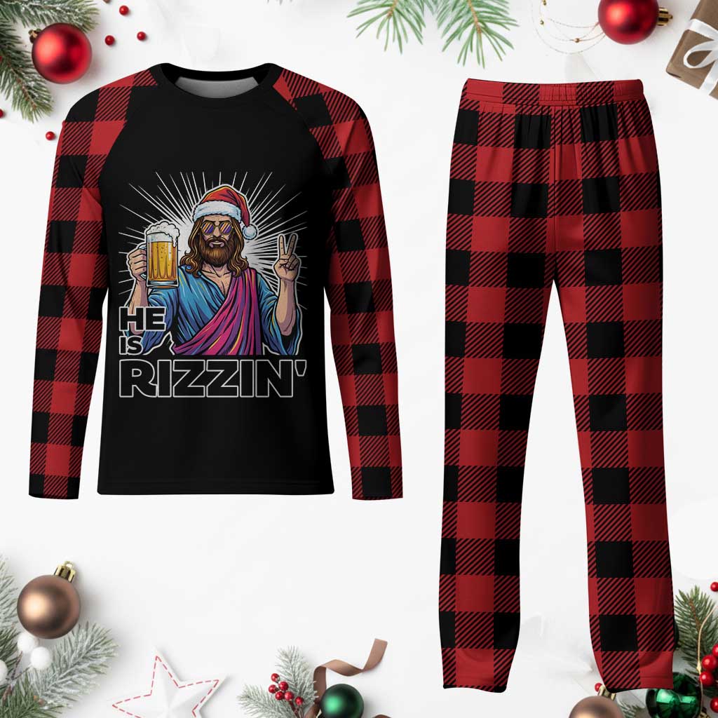 Jesus Christmas Plaid Pajama Set Funny Drinking Beer Xmas Holiday TS14 Buffalo Plaid Print Your Wear