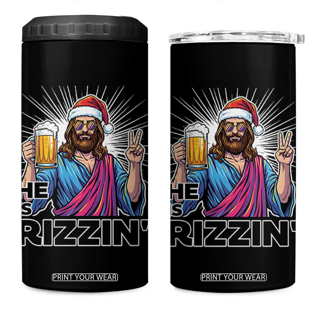 Jesus Christmas 4 in 1 Can Cooler Tumbler Funny Drinking Beer Xmas Holiday TS14 One Size: 16 oz Black Print Your Wear