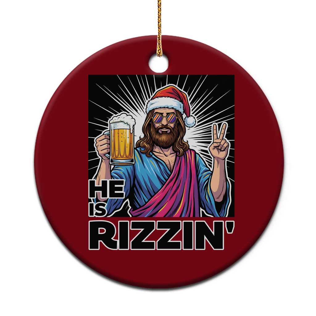 Jesus Xmas Ceramic Ornament Funny Drinking Beer Xmas Holiday TS14 1pc Red Print Your Wear