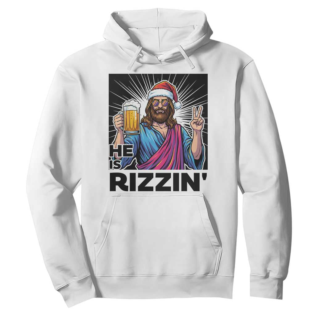 Jesus Christmas Hoodie Funny Drinking Beer Xmas Holiday TS14 White Print Your Wear