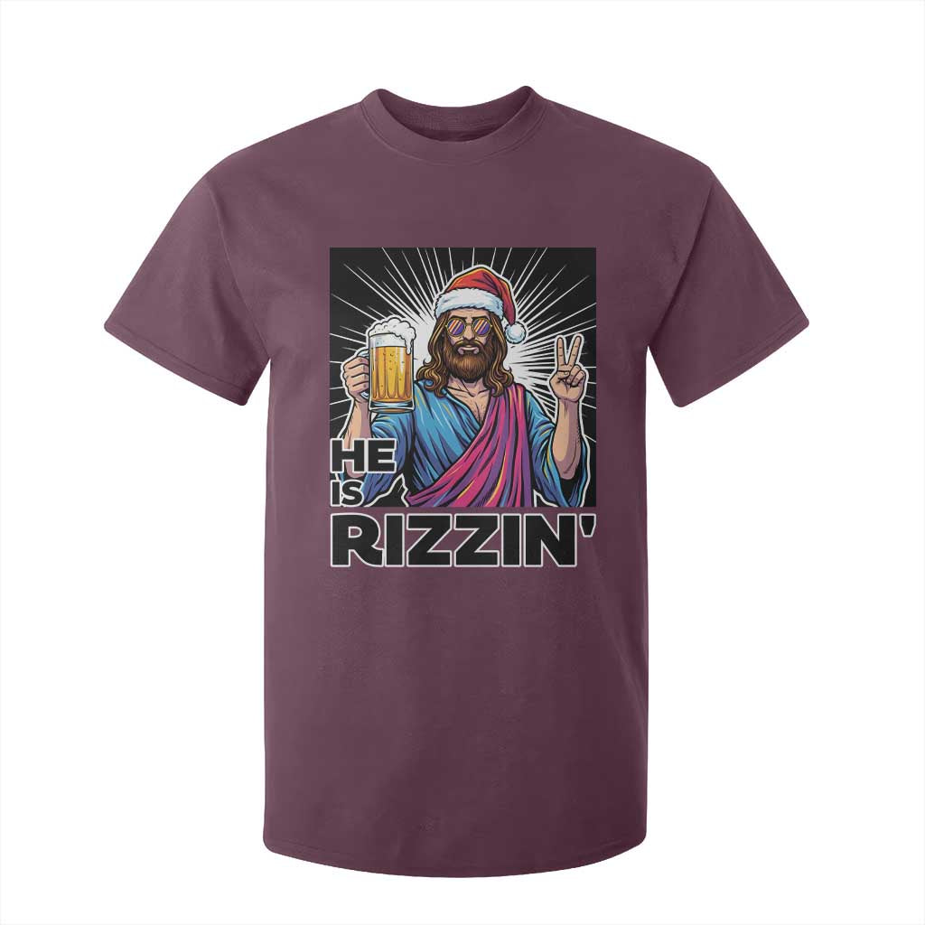 Jesus Christmas T Shirt For Kid Funny Drinking Beer Xmas Holiday TS14 Maroon Print Your Wear