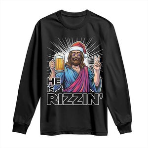 Jesus Christmas Long Sleeve Shirt Funny Drinking Beer Xmas Holiday TS14 Black Print Your Wear