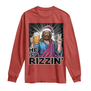 Jesus Christmas Long Sleeve Shirt Funny Drinking Beer Xmas Holiday TS14 Red Print Your Wear