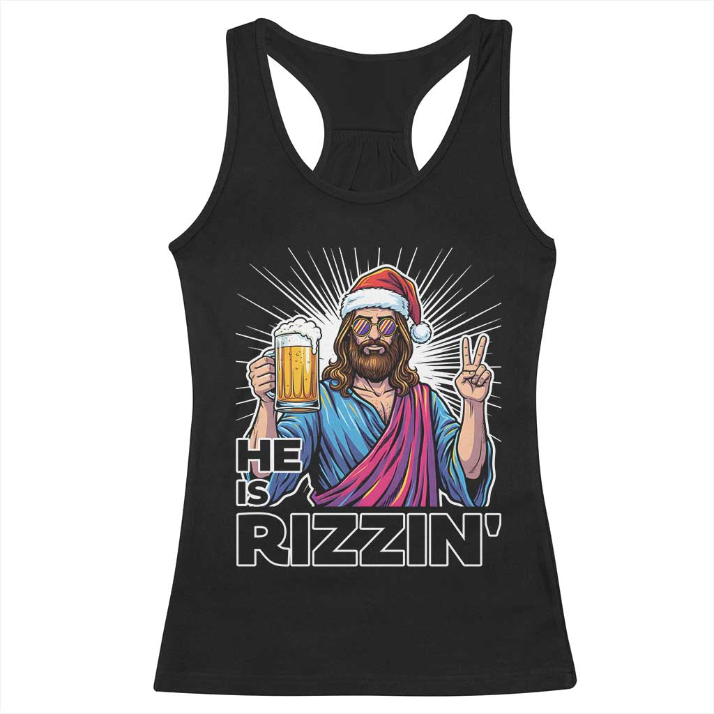 Jesus Christmas Racerback Tank Top Funny Drinking Beer Xmas Holiday TS14 Black Print Your Wear