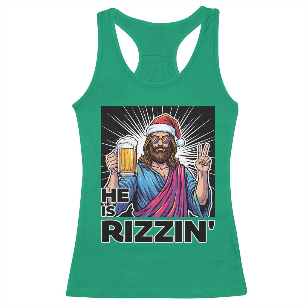 Jesus Christmas Racerback Tank Top Funny Drinking Beer Xmas Holiday TS14 Irish Green Print Your Wear