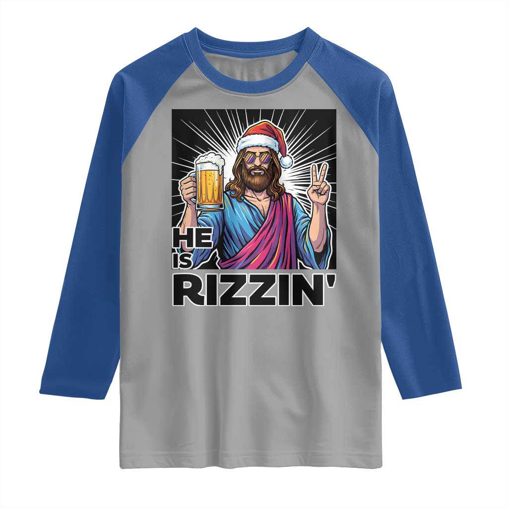 Jesus Christmas Raglan Shirt Funny Drinking Beer Xmas Holiday TS14 Sport Gray Royal Print Your Wear