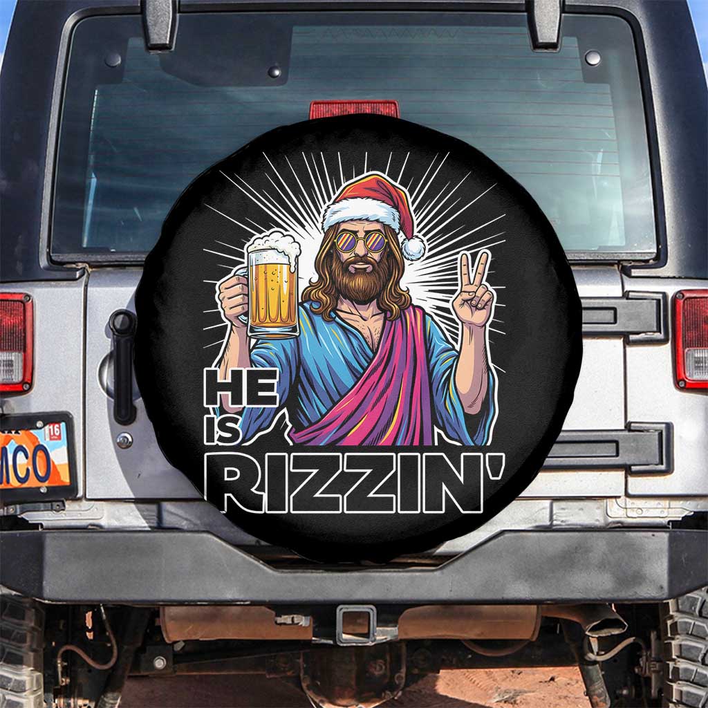 Jesus Christmas Spare Tire Cover Funny Drinking Beer Xmas Holiday TS14 No hole Black Print Your Wear