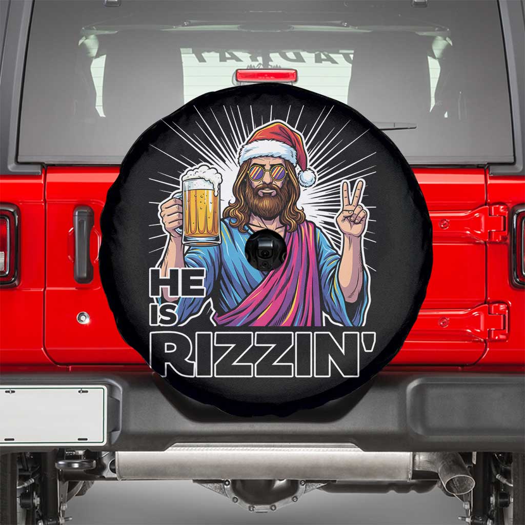Jesus Christmas Spare Tire Cover Funny Drinking Beer Xmas Holiday TS14 Black Print Your Wear