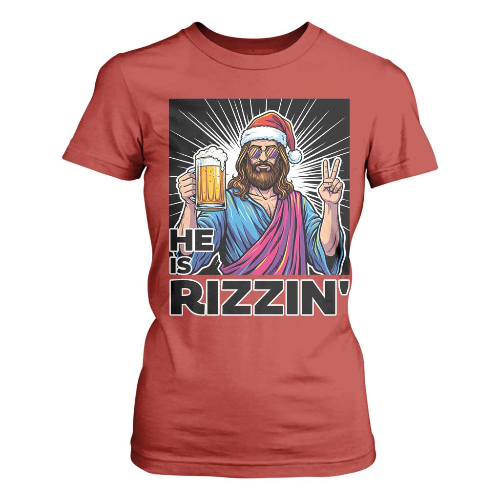 Jesus Christmas T Shirt For Women Funny Drinking Beer Xmas Holiday TS14 Red Print Your Wear