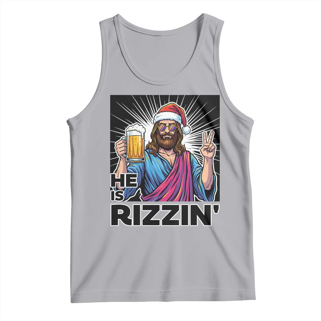 Jesus Christmas Tank Top Funny Drinking Beer Xmas Holiday TS14 Athletic Heather Print Your Wear