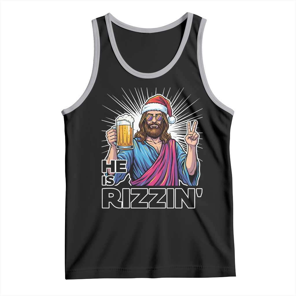 Jesus Christmas Tank Top Funny Drinking Beer Xmas Holiday TS14 Black Athletic Heather Print Your Wear