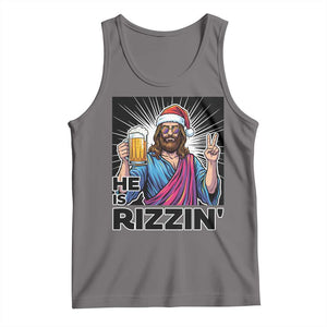 Jesus Christmas Tank Top Funny Drinking Beer Xmas Holiday TS14 Deep Heather Print Your Wear