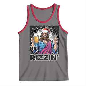 Jesus Christmas Tank Top Funny Drinking Beer Xmas Holiday TS14 Deep Heather Red Print Your Wear