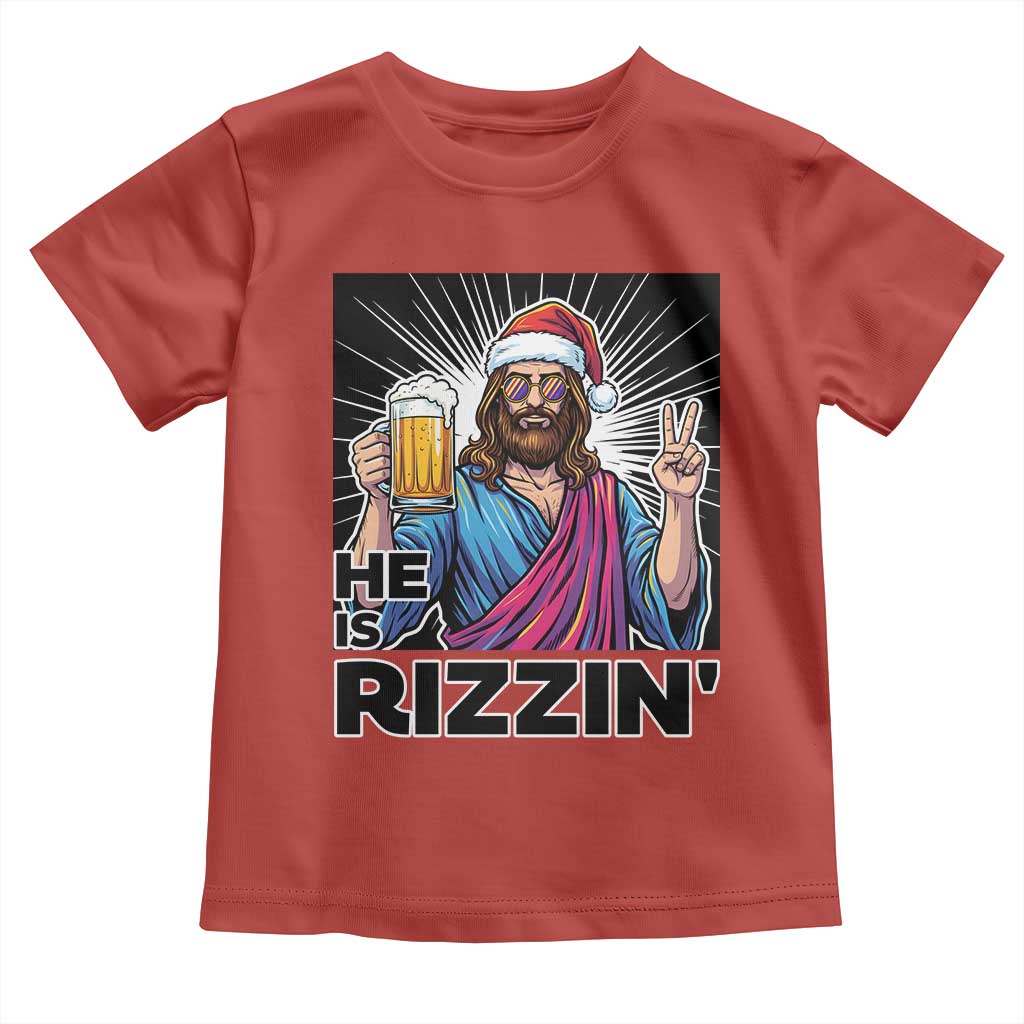 Jesus Christmas Toddler T Shirt Funny Drinking Beer Xmas Holiday TS14 Red Print Your Wear