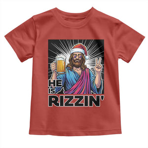 Jesus Christmas Toddler T Shirt Funny Drinking Beer Xmas Holiday TS14 Red Print Your Wear