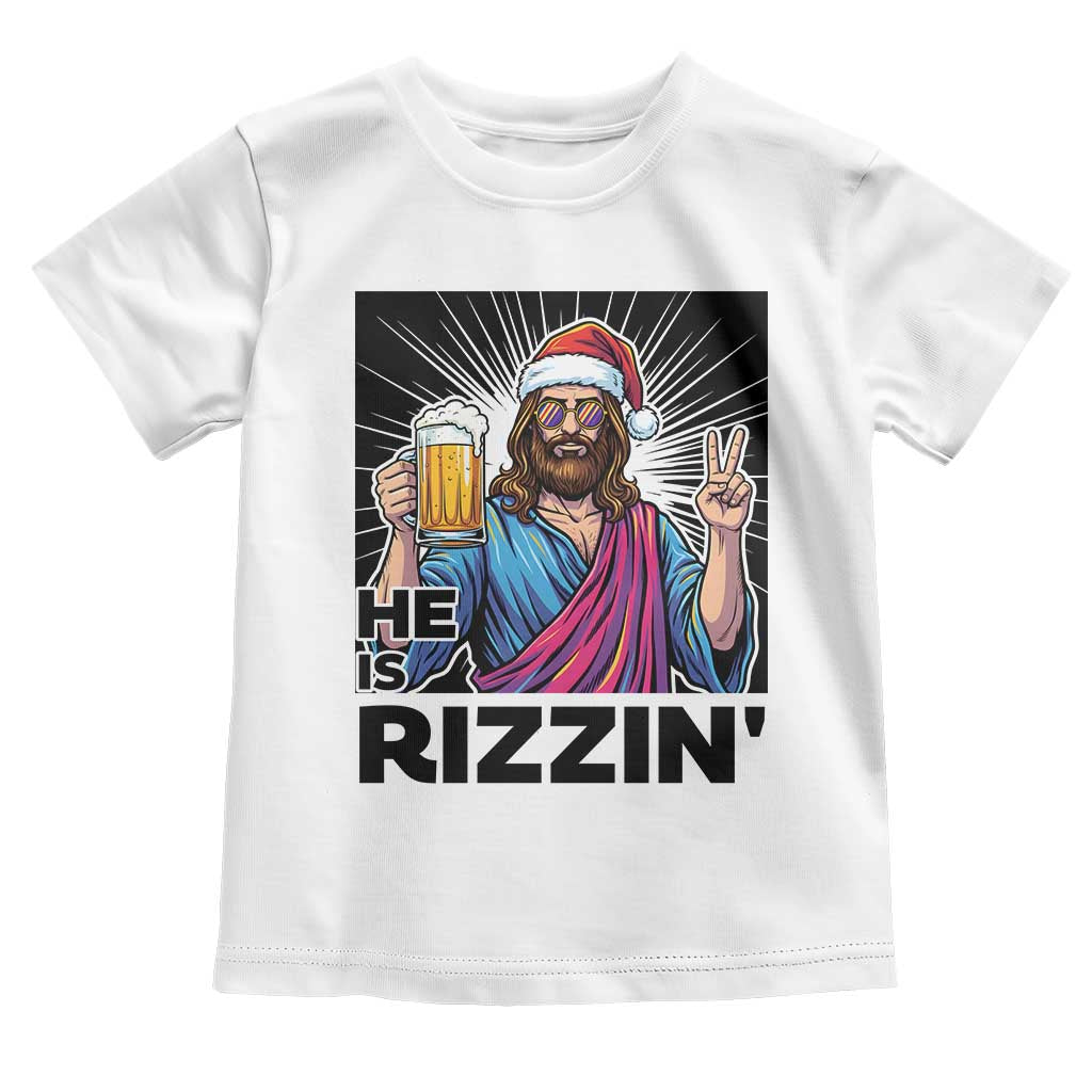 Jesus Christmas Toddler T Shirt Funny Drinking Beer Xmas Holiday TS14 White Print Your Wear