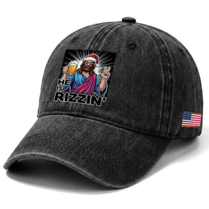 Jesus Christmas Washed Cotton Baseball Cap Funny Drinking Beer Xmas Holiday TS14 Print Your Wear