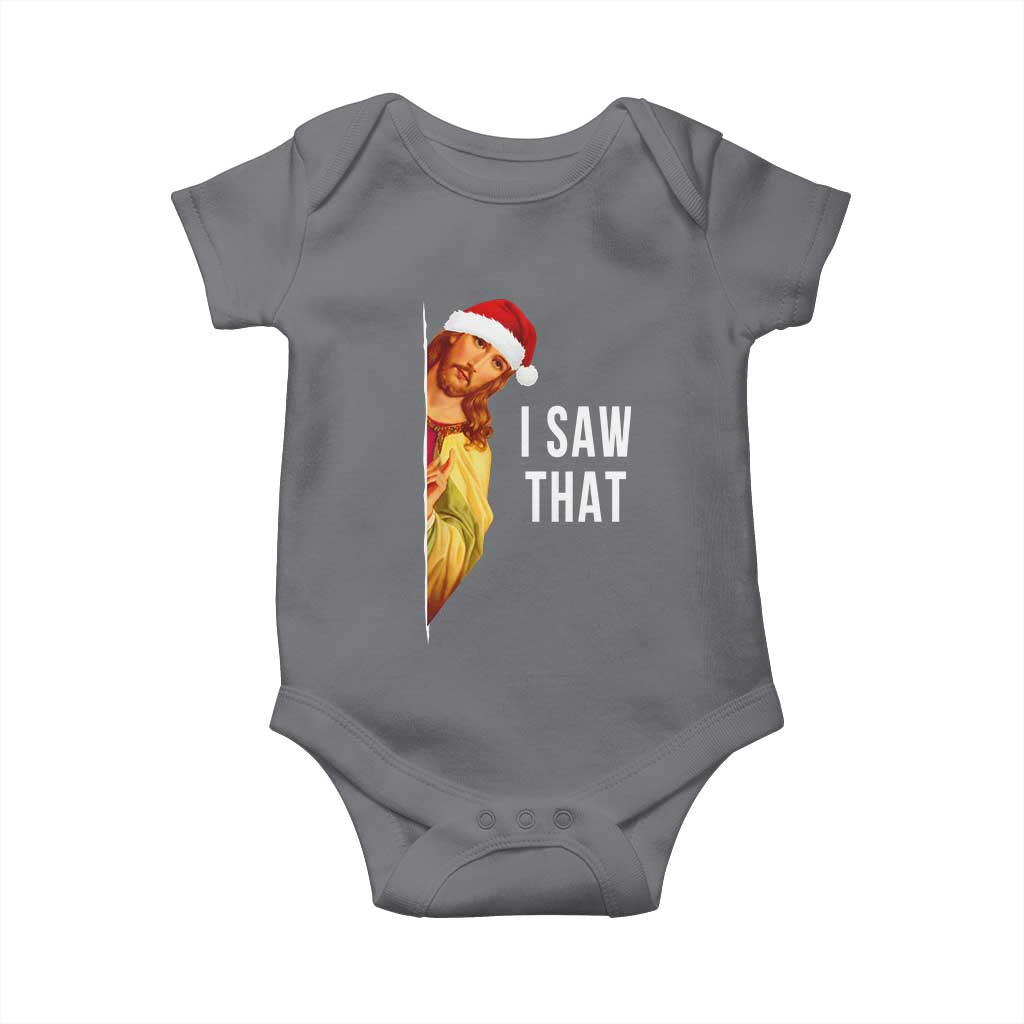 Jesus Christmas Meme Baby Onesie I Saw That TS14 Charcoal Print Your Wear