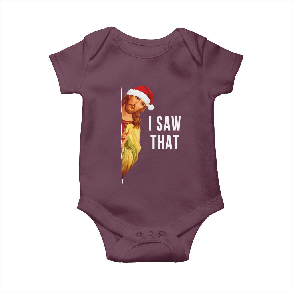 Jesus Christmas Meme Baby Onesie I Saw That TS14 Maroon Print Your Wear