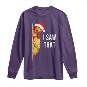 Jesus Christmas Meme Long Sleeve Shirt I Saw That TS14 Purple Print Your Wear