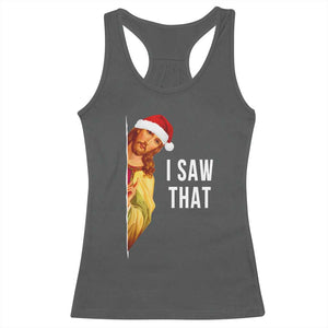 Jesus Christmas Meme Racerback Tank Top I Saw That TS14 Dark Heather Print Your Wear