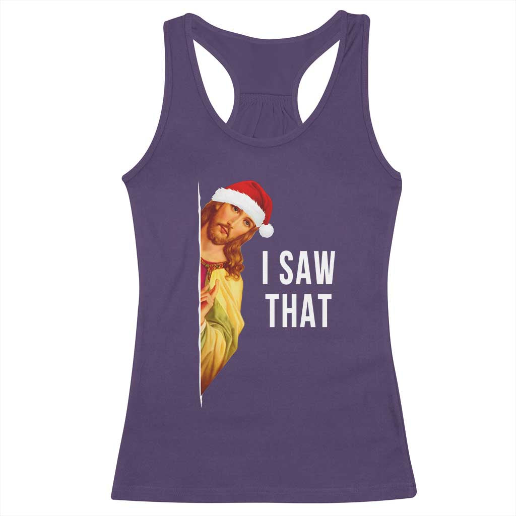 Jesus Christmas Meme Racerback Tank Top I Saw That TS14 Purple Print Your Wear