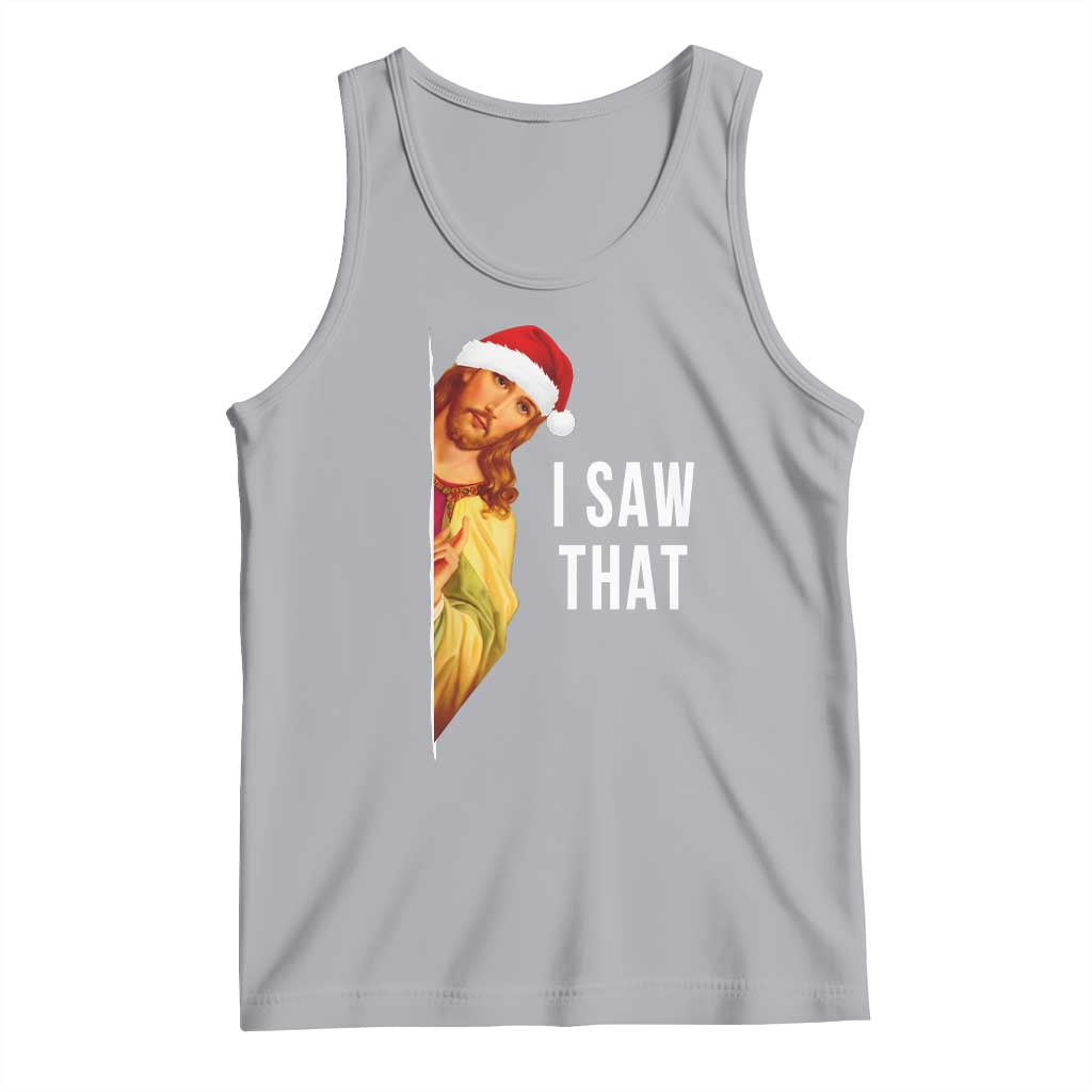 Jesus Christmas Meme Tank Top I Saw That TS14 Athletic Heather Print Your Wear