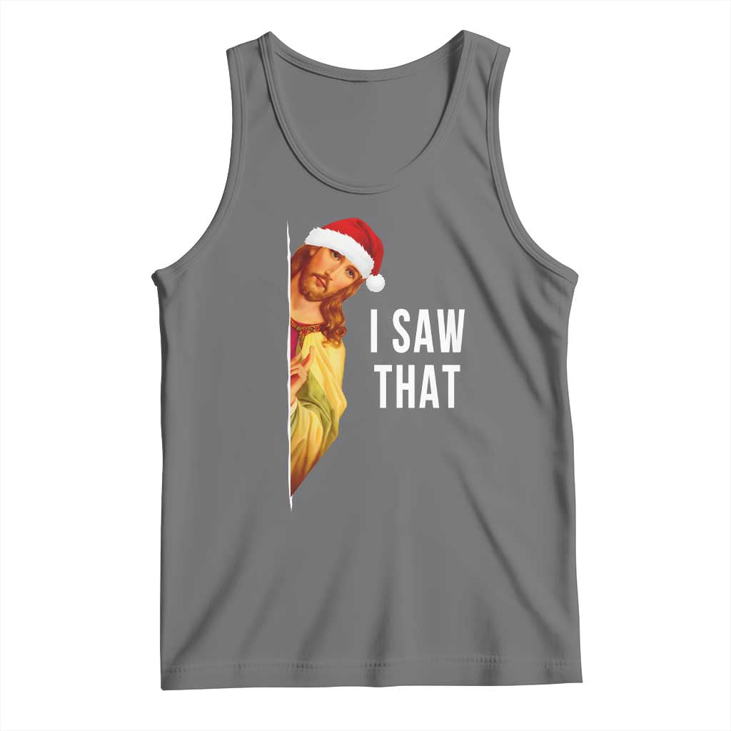 Jesus Christmas Meme Tank Top I Saw That TS14 Black Heather Print Your Wear