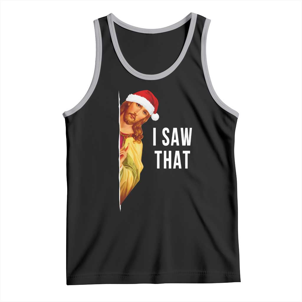 Jesus Christmas Meme Tank Top I Saw That TS14 Black Athletic Heather Print Your Wear