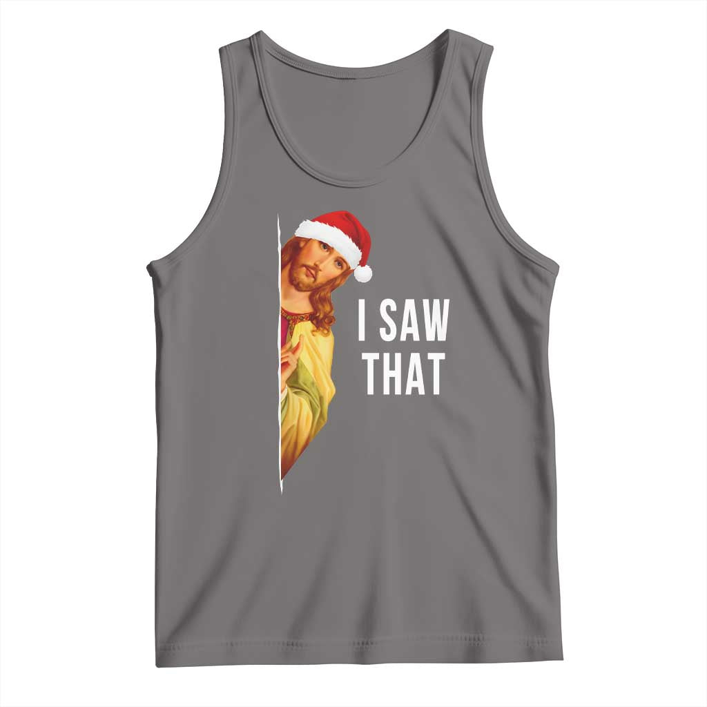 Jesus Christmas Meme Tank Top I Saw That TS14 Deep Heather Print Your Wear