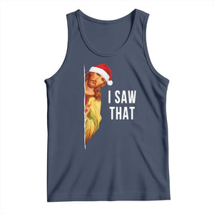 Jesus Christmas Meme Tank Top I Saw That TS14 Navy Print Your Wear