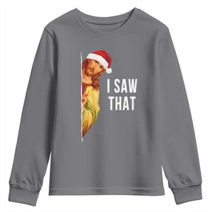 Jesus Christmas Meme Youth Sweatshirt I Saw That TS14 Charcoal Print Your Wear