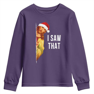 Jesus Christmas Meme Youth Sweatshirt I Saw That TS14 Purple Print Your Wear