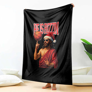 Jesus Basketball Christmas Throw Blanket He Is Rizzin TS14 Print Your Wear
