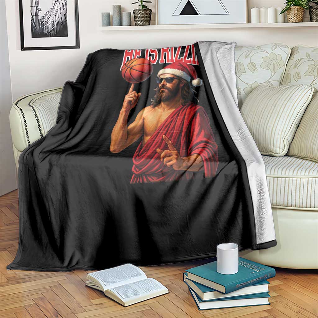 Jesus Basketball Christmas Throw Blanket He Is Rizzin TS14 Print Your Wear