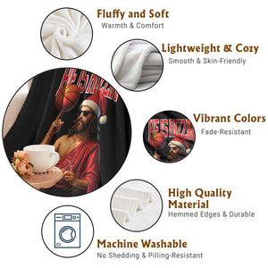 Jesus Basketball Christmas Throw Blanket He Is Rizzin TS14 Print Your Wear