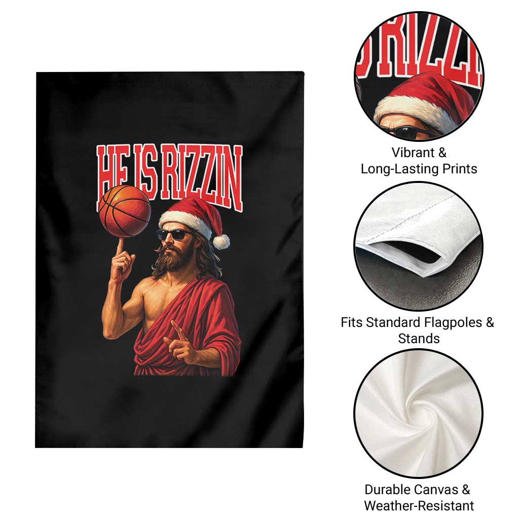 Jesus Basketball Christmas Garden Flag He Is Rizzin TS14 Print Your Wear