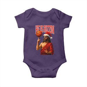 Jesus Basketball Christmas Baby Onesie He Is Rizzin TS14 Purple Print Your Wear