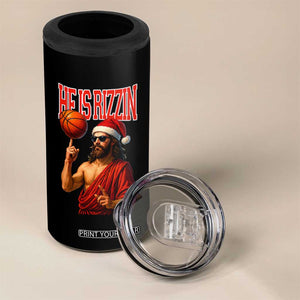 Jesus Basketball Christmas 4 in 1 Can Cooler Tumbler He Is Rizzin TS14 Print Your Wear