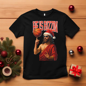Jesus Basketball Christmas T Shirt He Is Rizzin TS14 Black Print Your Wear
