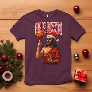 Jesus Basketball Christmas T Shirt He Is Rizzin TS14 Maroon Print Your Wear