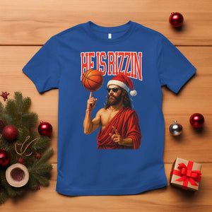 Jesus Basketball Christmas T Shirt He Is Rizzin TS14 Royal Blue Print Your Wear