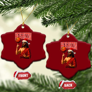 Jesus Basketball Xmas Ceramic Ornament He Is Rizzin TS14 Print Your Wear